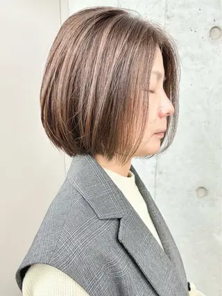 ミディアム 小顔ボブ/お悩み解決 /ボブパーマ/とういのヘアスタイル