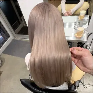 セミロング カラー 圧倒的なケアブリーチ /髪質改善🩵松田のヘアスタイル