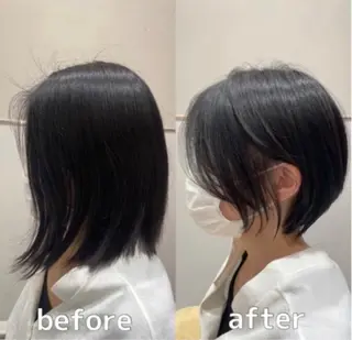 ショート レイヤーカット/ 顔まわり/アオイのヘアスタイル