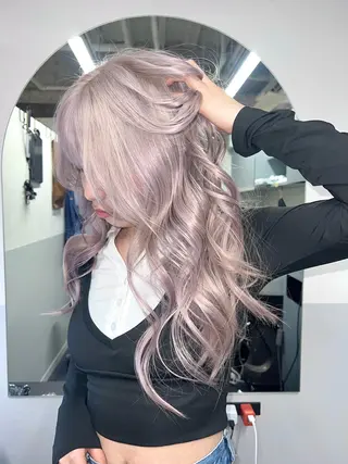 ロング カラー パーマ EGO所属・ブリーチカラー💖 rukaのヘアスタイル