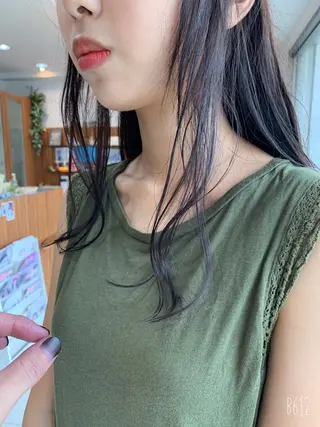 ミディアム カラー パーマ ヘアアレンジ 白髪ぼかしハイライト 柳川拓哉のヘアスタイル