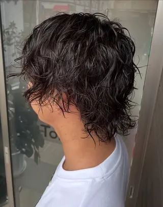 ミディアム パーマ メンズ 大島 渓翔のヘアスタイル