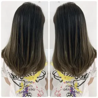 セミロング カラー 京都大人女性ショート 徒歩1分/秋山のヘアスタイル