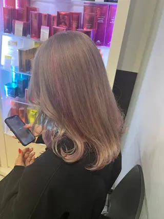 セミロング カラー 🥇メンズパーマ /縮毛矯正/木村神心のヘアスタイル