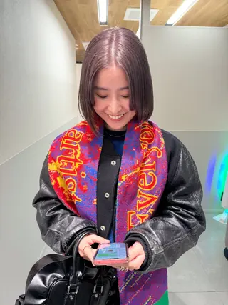 ミディアム カラー パーマ 💖美髪矯正💖 辻未侑のヘアスタイル