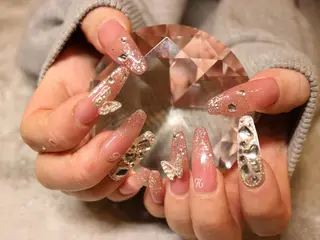 ネイル 妹尾/長さだし パラジェルフィルインのネイルデザイン