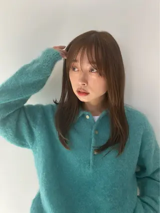 セミロング 透明感ダブルカラー/ 諸岡ひばりのヘアスタイル