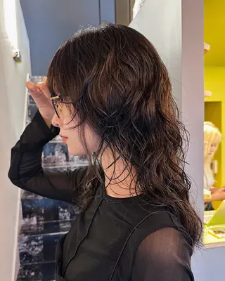 セミロング パーマ レイヤー/パーマ /ウルフ/nabeのヘアスタイル