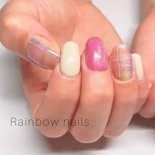 ネイル Rainbow nailsくろちゃんのネイルデザイン