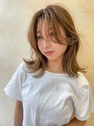 ミディアム note所属・💗hikaru💗 カット/パーマのヘアスタイル