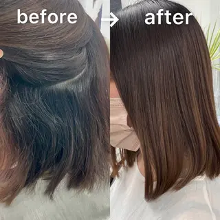 ロング カラー 髪質改善カラー ショートボブ専門のヘアスタイル