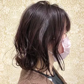 ミディアム カラー 🐠寒色系×パーマ 櫻井　麿偉🐏のヘアスタイル