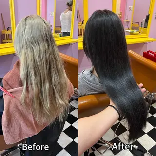 ロング シール＋ちび編み込み エクステ梅田🐨のヘアスタイル