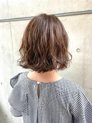 ミディアム カラー パーマ 銀座No.1髪質改善 縮毛矯正/本木のヘアスタイル