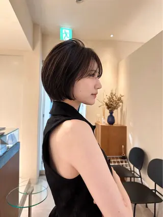 ショート yiye   神宮前所属・manami /暖色 /カットモデル募集のヘアスタイル