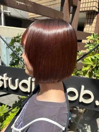 ショート パーマ ヘアアレンジ イツキ🌕デザインカ ラー🥨髪質改善🫧のヘアスタイル