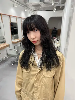 ロング パーマ レイヤーカット/ 春日井/鵜飼元喜のヘアスタイル