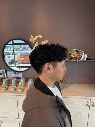 ショート パーマ メンズ Lien.テラダ 各務原スタイリストのヘアスタイル