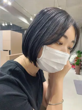 ショート カラー ボブパーマコテ巻き風 パーマNo1深江秀平のヘアスタイル