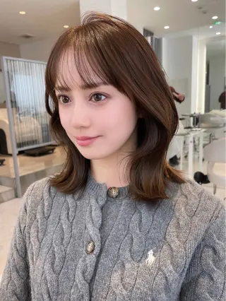 ミディアム ✨上品可愛い 垢抜けカラー/後藤✨のヘアスタイル