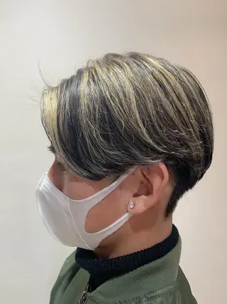 カラー メンズ 🩵ハイトーン🩵 緒方美柚のヘアスタイル