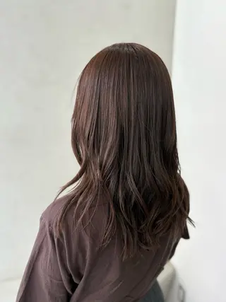 セミロング カラー ブリーチなし透明感 カラー✨横山 佳希のヘアスタイル