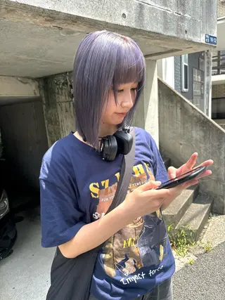 セミロング カラー 🌻名古屋🌻 🫧ハイトーン🫧のヘアスタイル