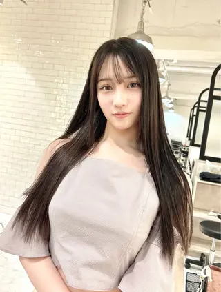 ロング カラー &chaLme   心斎橋所属・emi/髪質改善/ 韓国風/艶カラーのヘアスタイル