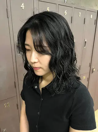 セミロング パーマ/オリーブ/ 酸性ストレート/ゆなのヘアスタイル