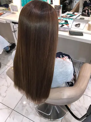 ロング パーマ 安井　昴 💫ブリーチ縮毛矯正のヘアスタイル