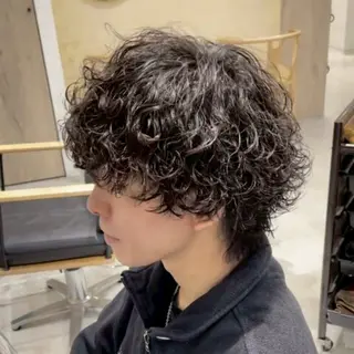 ショート パーマ メンズ 韓国ヘア/ニュアンス パーマ　kaitoのヘアスタイル