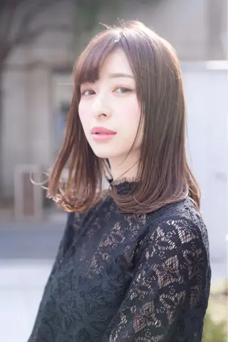 セミロング カラー レイヤーカット/艶髪 🎀笠原 優花🎀のヘアスタイル