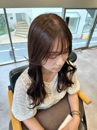 セミロング カラー 韓国風/オシャレ /縮毛矯正/滝口琴未のヘアスタイル