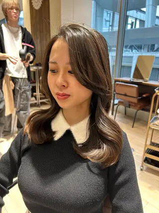 ミディアム 🎀大竹美侑/顔まわ りカット/レイヤーのヘアスタイル