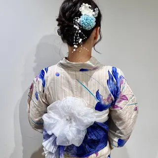 ヘアアレンジ 韓国レイヤー 暖色カラー/さくらのヘアスタイル