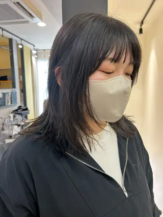 セミロング カラー hub hair レイヤー/透明感のヘアスタイル