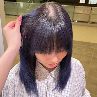 セミロング カラー ブリーチ/暖色/ ダブルカラー/ゆきなのヘアスタイル