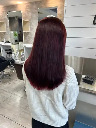 セミロング 縮毛矯正✖髪質改善 仁木伸明のヘアスタイル