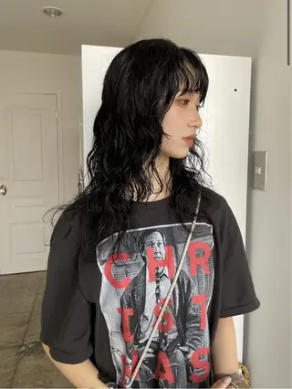 ロング パーマ レイヤーカット ボブパーマNo.1のヘアスタイル