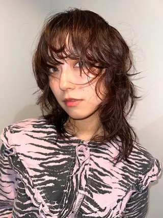 セミロング カラー パーマ 🎀オイダイラ モモカ🎀のヘアスタイル