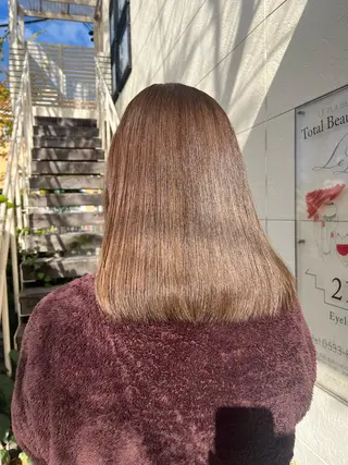 ミディアム ルプラボウ／艶カラー ／髪質改善／アサミのヘアスタイル