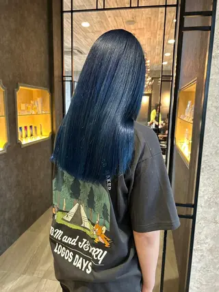 カラー ロング シャドールーツ earth　深川愛実のヘアスタイル