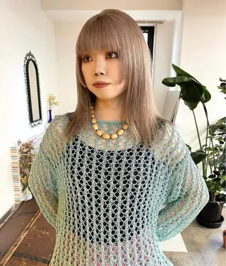 セミロング カラー ブリーチ矯正/ ブリーチ特化mikaのヘアスタイル