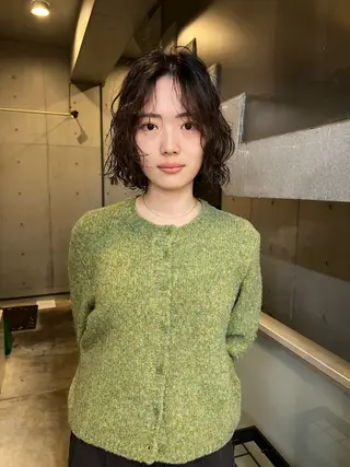 ショート juno所属・ボブ/パーマ/透明感 カラー　善方浩貴のヘアスタイル