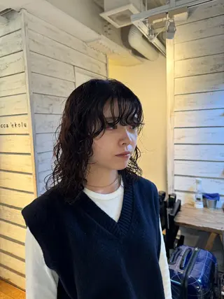 ミディアム 🪞表参道パーマ Nikachi🪞のヘアスタイル