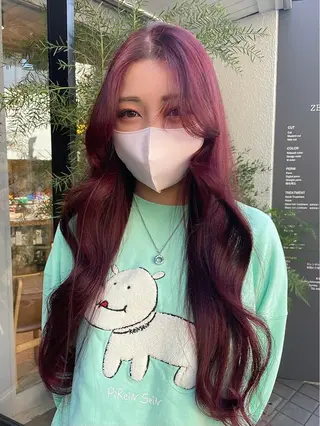 カラー 🎀ボブ＋ハイトーン シュカ👶🏻のヘアスタイル