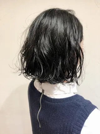 ミディアム パーマ 千葉 郁也のヘアスタイル