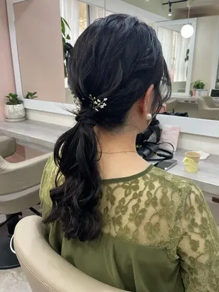 セミロング ヘアアレンジ 韓国風パーマ/ヘア セット/店長みづきのヘアスタイル