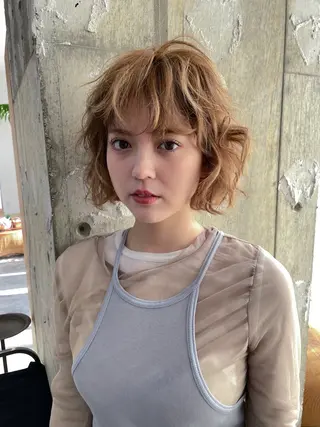 ミディアム カラー パーマ パーマ/レイヤー 岩山丈一郎のヘアスタイル