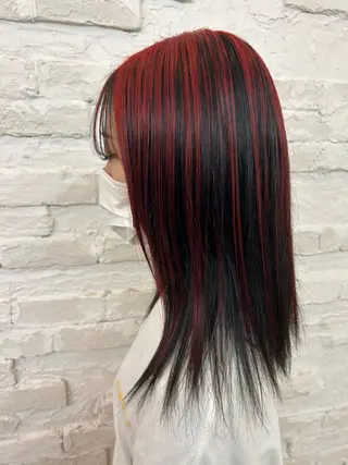 ミディアム カラー ルプラボウ  藤原 千紗のヘアスタイル